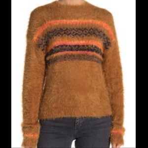Abound Tan Sugar Helena Fairisle Fuzzy Sweater size Medium NEW Host‎ Pick